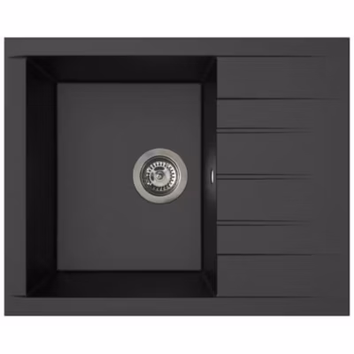 Evier – Résine SMC – Noir pailleté – A encastrer – STRADOUR – Cube 1C XS – 62 x 50 cm