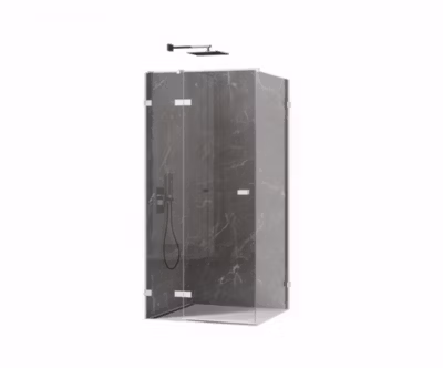 Cabine de douche 120x90cm 2 portes pivotantes,SANTORINI WHITE, blanc,acces d&rsquo;angle