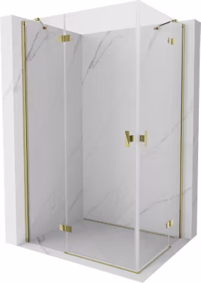 Mexen Mist-H Duo cabine de douche à charnière gauche 95 x 75 cm, transparent, doré – 8A5-095L-075P-50-00