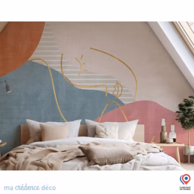 Papier peint Courbes et belle endormie – Intissé – 400 cm – 280 cm – MaCrédenceDéco