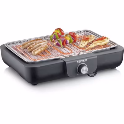 Barbecue électrique SEVERIN – PG8554 – Surface de cuisson 37×29 cm – Thermostat réglable – 2300W
