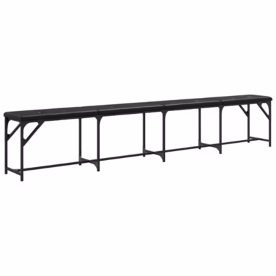 Banc à manger noir 248x32x45 cm acier et similicuir vidaXL