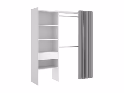 Dressing extensible LAURENT – L.110/160 cm – Coloris : Blanc et gris