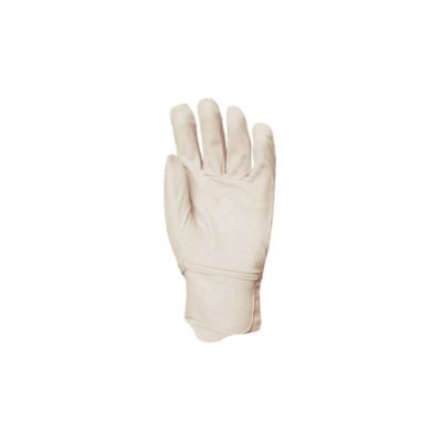 Gants de travail en cuir hydrofuge Eurotechnique avec protège-artère 2260 (lot de 10 paires de gants) Blanc 9