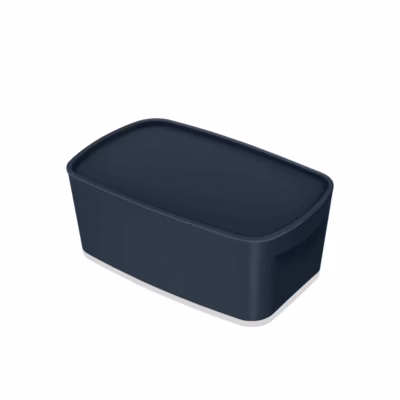 Petit bac de rangement avec couvercle 5 litres My Box Cosy – Gris