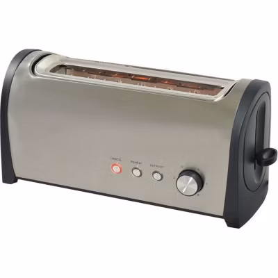 Grille pain 1 tranche KITCHENCHEF – Inox brossé – Thermostat variable 6 positions de brunissage