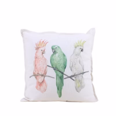 Coussin imprimé perroquet 40cm