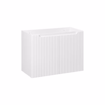 Meuble sous vasque VANO  2 portes  Blanc alpin  L80 x P39 x H57 cm  Meuble suspendu
