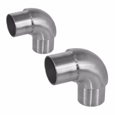 2 x Raccord 90 degrés arrondi pour tube diam. 42,4 x 2 mm – Inox 316