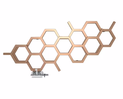 Radiateur eau chaude cuivre de 422mm de haut et 711mm de large – 190 Watt – HEX422/711YLBCO