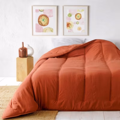 Jeté de lit uni (180×240 cm – Terracotta)