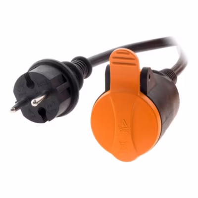 Rallonge étanche 10m clip de fixation orange Zenitech
