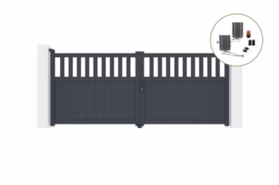 Portail battant 3,4m SANTIS H.140cm alu + motorisation BUNKER B500