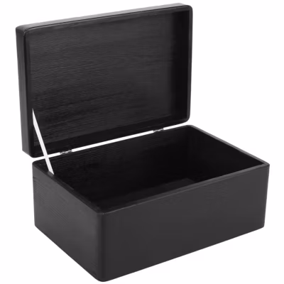 Creative Deco Boite de Rangement en Bois Noir 30 x 20 x 14 cm (+/- 1 cm) – Avec Couvercle – Boîte à Souvenirs – Boîte à Jouets