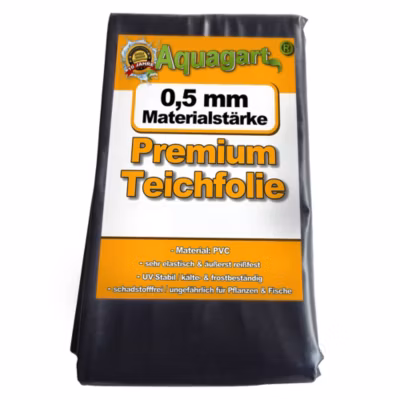 Liner de bassin en PVC 15 m x 2 m 0,5 mm, noir, bâche pour le bassin de jardin Aquagart