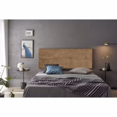 Tête de lit – ECCOX – Cala – Tissu anti-tache – Bois de pin – 220 cm x 50 cm