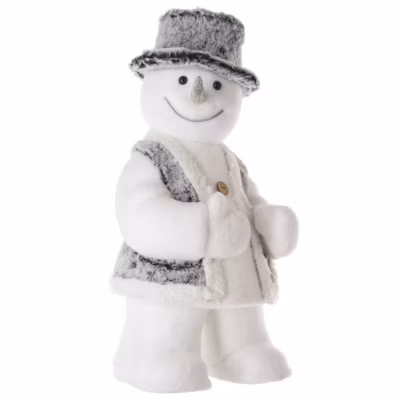 Décoration bonhomme de neige fourrure – feeric lights & christmas