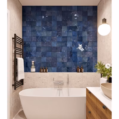 Carrelage mur effet zellige bejmat bleu 13,2×13,2 cm ARTISAN COLONIAL BLUE