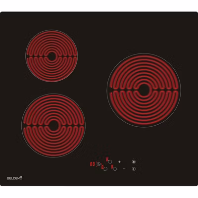 BELDEKO – Table de cuisson Vitrocéramique 3 foyers – Encastrable, Minuteur multi-zones Seulement 4,6 cm d&rsquo;Épaisseur