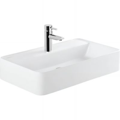 Vasque murale céramique traditionnelle SANINDUSA Sanlife 60×40 blanc (robinet et vidage non inclus)