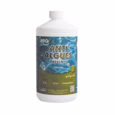 Anti Algues Piscine – Préventif – Liquide – Bouteille 1 Litre – Edg