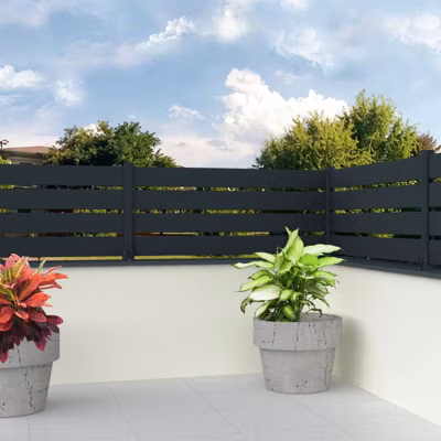 Clôture aluminium panneau ajouré (Gris Anthracite – Longueur 1.911 x Hauteur 1.090 m – 6 lames)