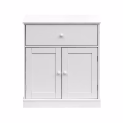 Armoire Meuble de salle de bains avec Tiroir 2 Portes en bois Blanc