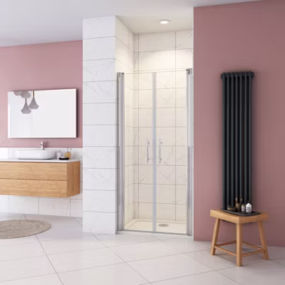 Porte De douche 95x197cm avec en verre sécurit clair anticalcaire