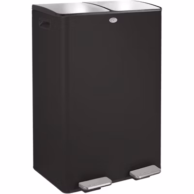 Poubelle tri Sélectif ALIYA 60L (2x30L) Acier Noir mat Spirella