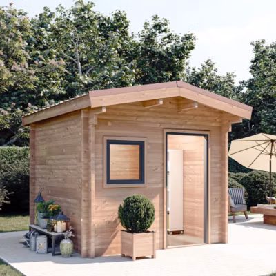 Chalet de jardin RIVOIRE 9M² – Bois Douglas épaisseur 55MM – Porte & fenêtre PVC GROSFILLEX – Toiture BACACIER