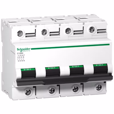 A9n18480 Schneider C120h Disjoncteur Tétrapolaire Schneider 100 A – 4p – Courbe C – 15ka – à Vis