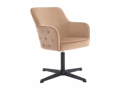 Chaise de bureau – Velours – Beige et noir – CAPULI