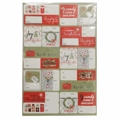 Planches de 40 étiquettes cadeaux autocollantes hots – feeric lights & christmas