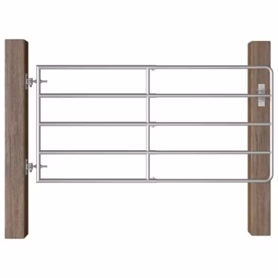Portillon à 5 barres – VIDAXL – Acier galvanisé – Argenté – (95-170)x90 cm – Manuel