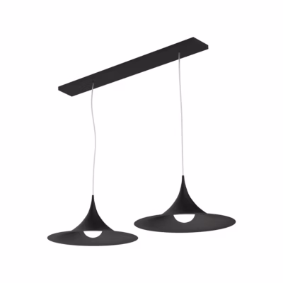 LUMICOM – LOUIE TRACK Suspension, 2X E27, max 42W, métal, matt black, D.33cm x L.70cm