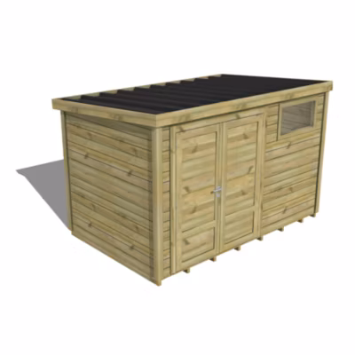 ABRI DE JARDIN bois Pin traité autoclave 27mm – Essentiel – 3,44×2,14m / 7,4m2 – Bac acier – Plancher bois