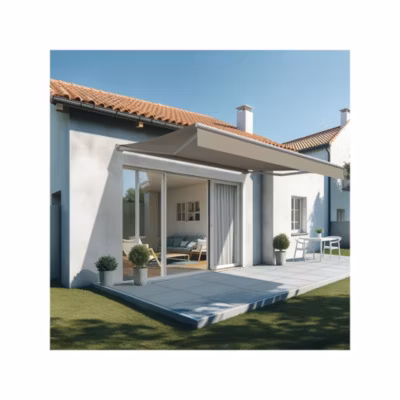 Store banne loggia LIEBE 4,20 x 3,00m (Manuelle – Beige – Blanc)