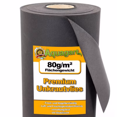 120 m² film de paillage, paillage anti-mauvaises herbes, 80 g, 1,6 m de large Aquagart