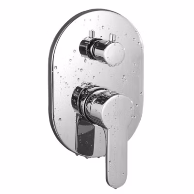 Robinet de douche encastré (robinet uniquement) VAL rond monocommande finition chrome poli en laiton Kibath