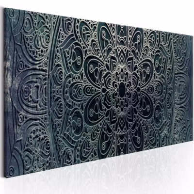 Tableau Zen Mandala: Malachite Calm 135×45 cm