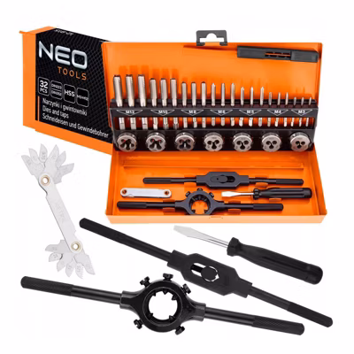 Jeu De Tarauds Et Filières 32 Pcs, M3-m12, Hss En Coffret – Neo Tools – 12-915