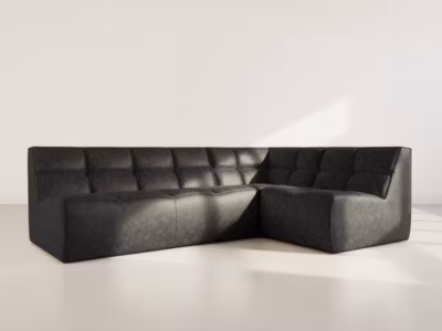 Alya – canapé modulable d&rsquo;angle réversible 4 places en simili – Lisa Design