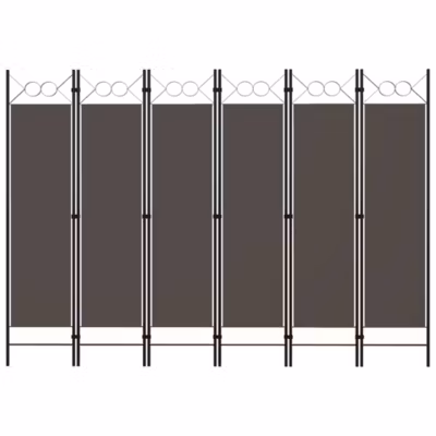 Cloison de séparation 6 panneaux Anthracite 240×180 cm vidaXL