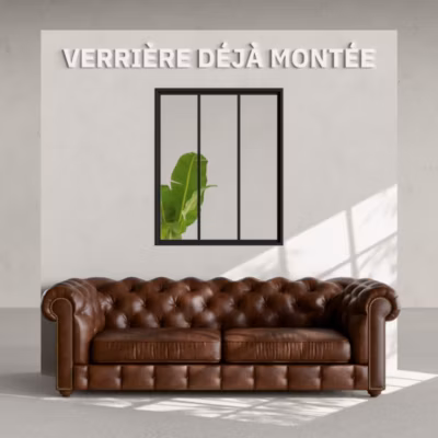 Verrière 3 Carreaux – Déjà Montée – Noir Mat