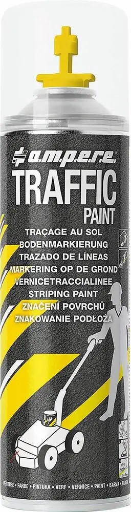 AMPERE – Peinture de traçage de lignes permanent jaune – aérosol 650ml – 10271