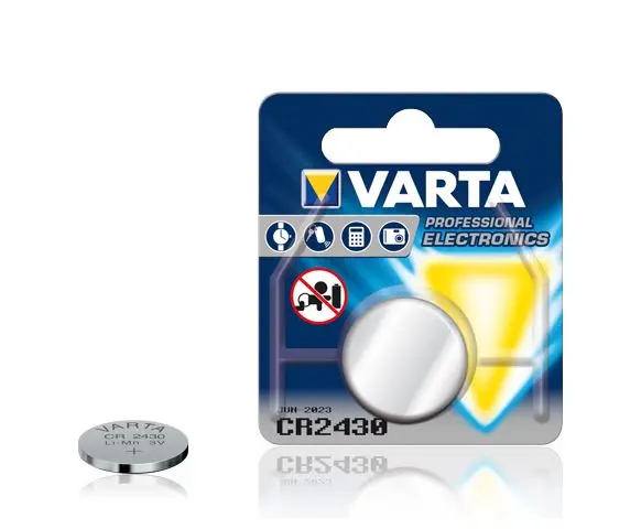 VARTA – 1 pile Bouton Lithium Dioxyde de Manganèse (Li/MnO2) 280 mAh – CR2430