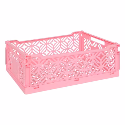 Cagette pliante Arry rose 40x30x15cm – Atmosphera