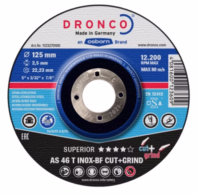Disque à tronçonner les métaux AS 46 / AS 30 T Inox 125×2,5mm – DRONCO – 1123270100