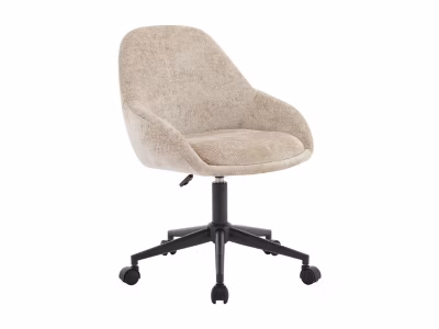 Chaise de bureau – Velours – Beige – Hauteur réglable – NAODY