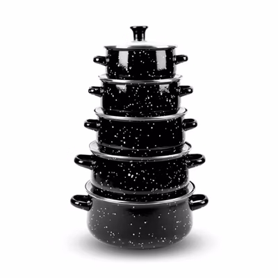 Ensemble 10 pieces marmites et cocottes de cuisine avec couvercle en verre Herzberg HG04128